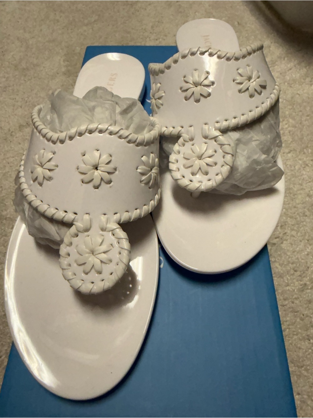 Jack Rogers White Thong Sandals - Picture 4 of 5